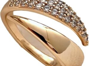 Stackable Adjustable Cubic Zirconia Wedding Ring - Non-Tarnish Gold Rings for Women