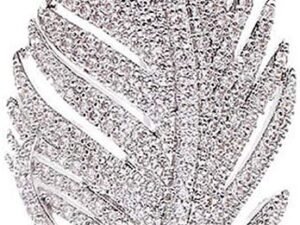 Rhinestone Feather Brooches Pin for Women Men Fashion Crystal Delicate Leaf Brooch Lapel Pins Elegant Dress Accessories Jewelry Boutonniere Corsage for Hat Bag Suit Tie Wedding Birthday