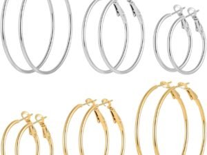 Stainless Steel gold silver Plated Hoop Earrings for Women, Hypoallergenic Hoops  Earrings and Studs Earrings Cartilage Small  Earrings Ball Earrings Women's Earrings Loop Earrings Set