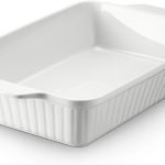 Casserole Dish, 9x13 Ceramic Baking Dish, Large Lasagna Pan Deep for Oven, 4.2 Quarts Baking Pan with Handles, Oven Safe and Durable Bakeware for Lasagna, Home Decor, Wedding Gift, Soft White