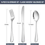 Silverware Set, Stainless Steel Knives Spoon Forks Set for Home, Kitchen and Restaurant, Mirror Polished& Dishwasher Safe (18pcs Silverware set) - Image 2