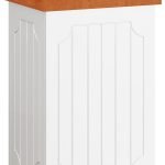 Trash Can Cabinet, 13 Gallon Kitchen Garbage Can, Wooden Recycling Trash Bin, Dog Proof Trash Can, Trash Cabinet with Lid for Home Kitchen Bathroom, White