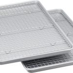 Ceramic Nonstick Baking Sheets & Cooling Rack Set, PTFE & PFOA Free, Dishwasher Safe, Oven Safe, Half Sheet Size, Gray, 2-Pack
