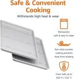 Ceramic Nonstick Baking Sheets & Cooling Rack Set, PTFE & PFOA Free, Dishwasher Safe, Oven Safe, Half Sheet Size, Gray, 2-Pack - Image 2