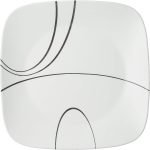Square Simple Lines Dinner Plate Set, 6 Pack