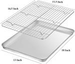 Baking Sheet with Rack Set [2 Pans + 2 Racks],  Stainless Steel Cookie Sheet Baking Pan Tray with Cooling Rack, Size 18 x 13 x 1 Inch, Non Toxic & Heavy Duty & Easy Clean - Image 2