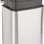 Rectangular Small Trash Can with Soft-Close Step Pedal, Removable Inner Bucket, Hands-Free, Space-Saving, Smudge Resistant, 20l / 5.3 gallon, Nickel