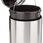 Round Cylindrical Trash Can with Soft-Close Lid, Foot Pedal, Removable Inner Bucket, Smudge Resistant, 20 l/5.3 gallon, Brushed Stainless Steel