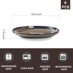 Ceramic dinner plates set of 4, Large Dinnerware Plates & Salad plates for party and wedding, Microwave safe porcelain plates set, 10 Inch - Image 2