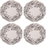 10.75 inches Melamine Dinner Plates Set of 4, Reusable Dishwasher Safe Plates for Outdoor and Indoor, Isabella