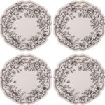 10.75 inches Melamine Dinner Plates Set of 4, Reusable Dishwasher Safe Plates for Outdoor and Indoor, Isabella