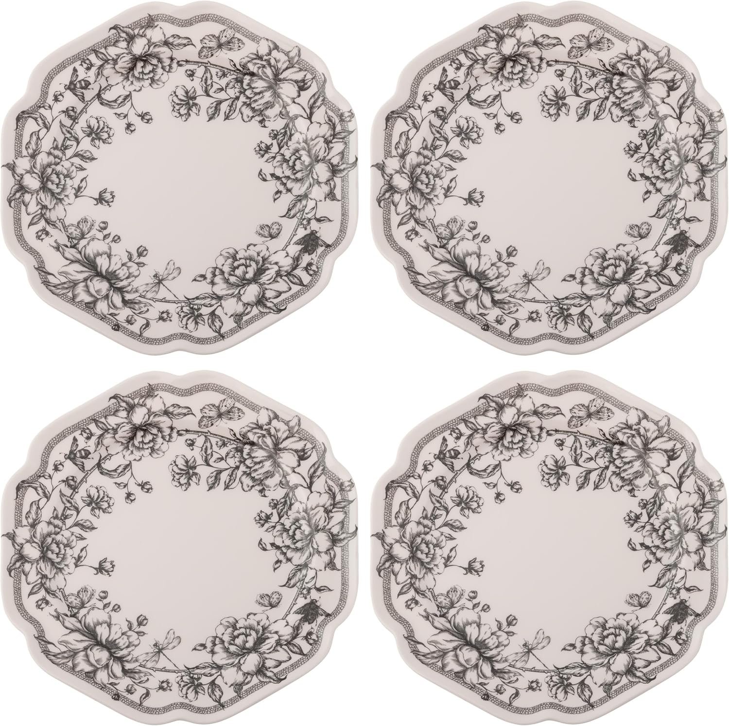 918aUn1DZqL._AC_SL1500_.jpg 10.75 inches Melamine Dinner Plates Set of 4, Reusable Dishwasher Safe Plates for Outdoor and Indoor, Isabella - Image 1