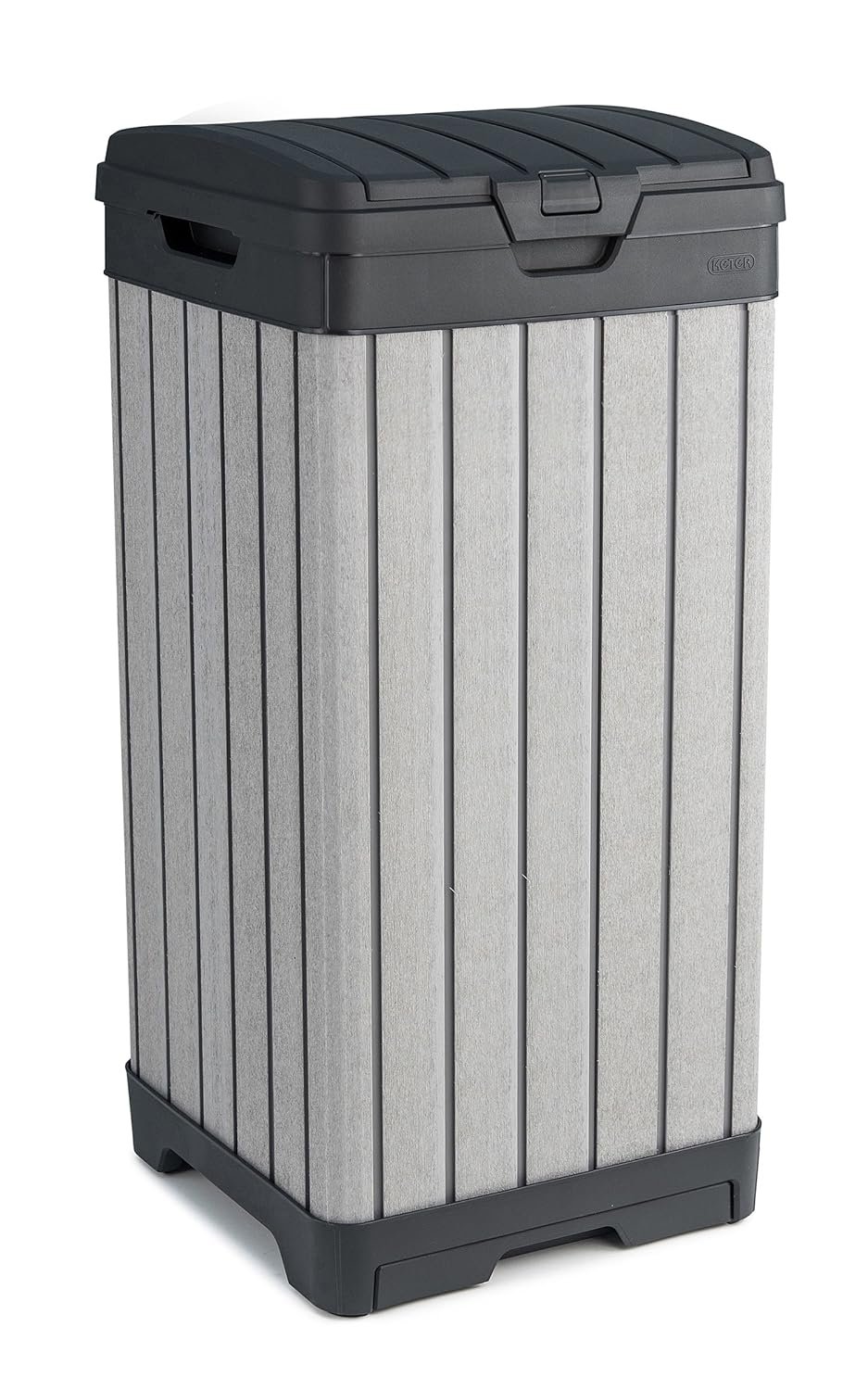 91O-5ktZSgL._SL1500_.jpg Resin 38 Gallon Outdoor Kitchen Trash Can with Lid and Drip Tray for Easy Cleaning-Perfect for Patio Dining, Grey - Image 1