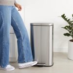 Smudge Resistant Rectangular Trash Can with Soft-Close Lid, Foot Pedal, Removable Inner Bucket, 30 Liter/7.9 Gallon, Brushed Stainless Steel, Satin Nickel Finish, 13.8"L x 11.8"W x 25"H - Image 2
